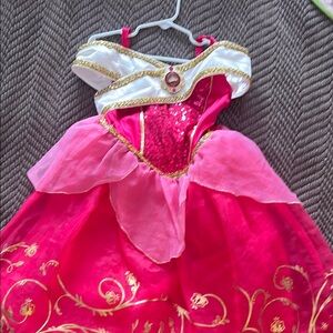 Disney Aurora Pink and Gold Dance Costume with Elegant Skirt